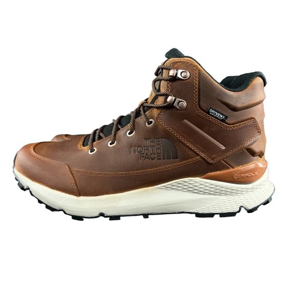 The NorthFace Men's Vals Mid Leather WP Caramel Brown Boots Sizes 8.5 - 14 - Picture 3 of 9
